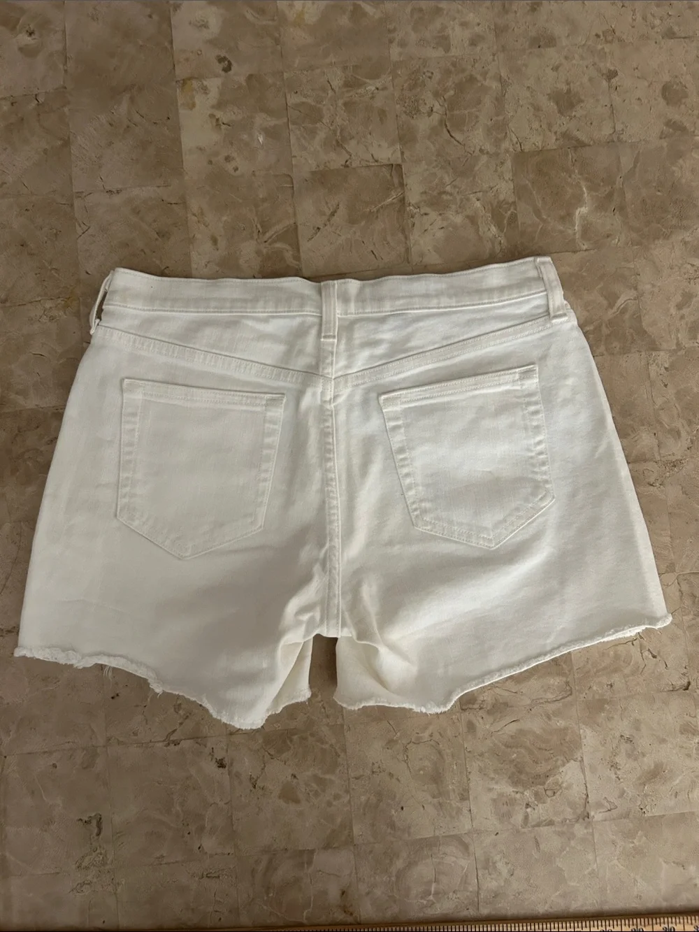 J.Crew Washed White Raw Hem Jean Shorts 28